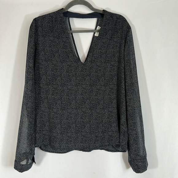 Gentle Fawn Navy Blue Open Back Polkadot Blouse - Picture 6 of 11